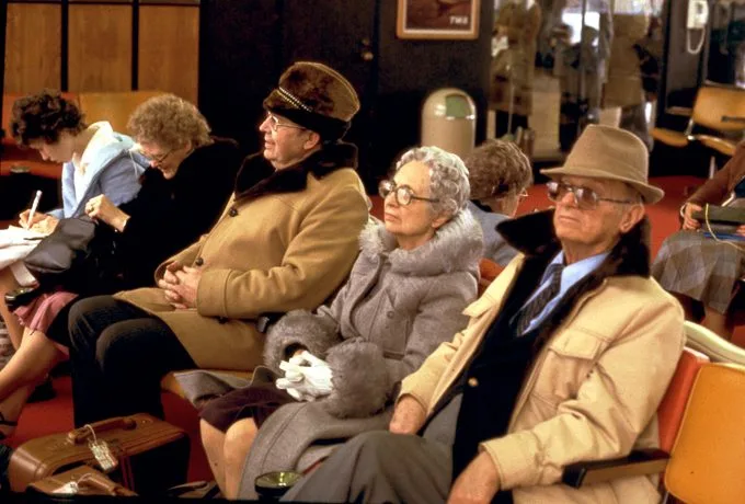 Schroeder and Goering at airport when we left for Italy, 1982.