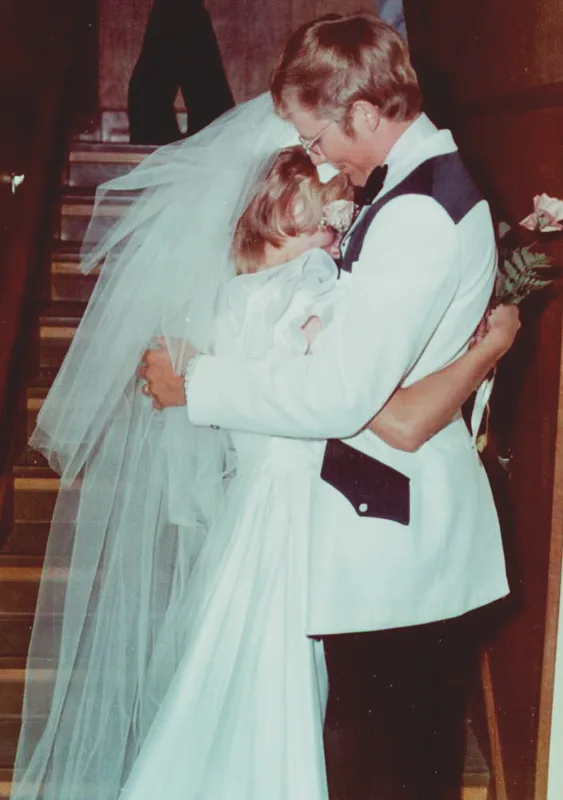 Hug after the wedding