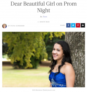 young girl dressed for prom