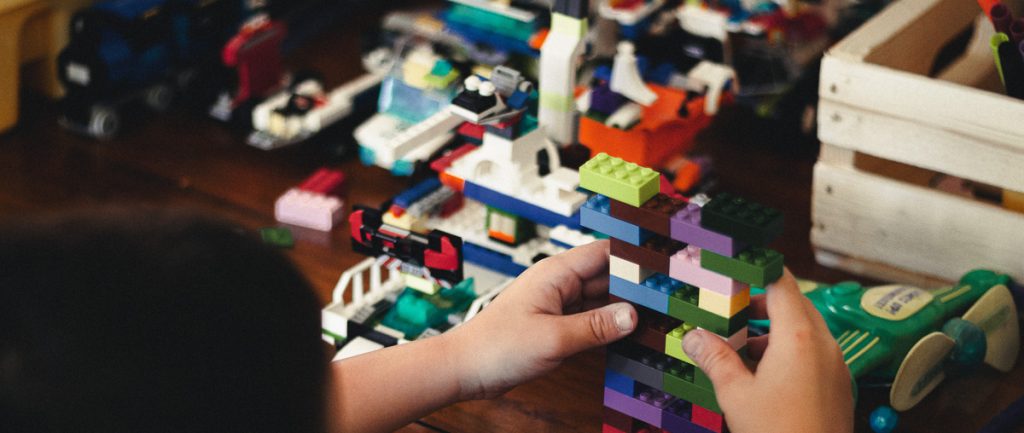 building with Lego blocks