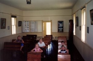 Children in one room schoolhouse